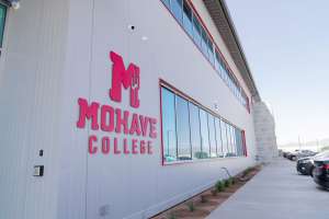 Exterior of AMTC with new Mohave College logo.